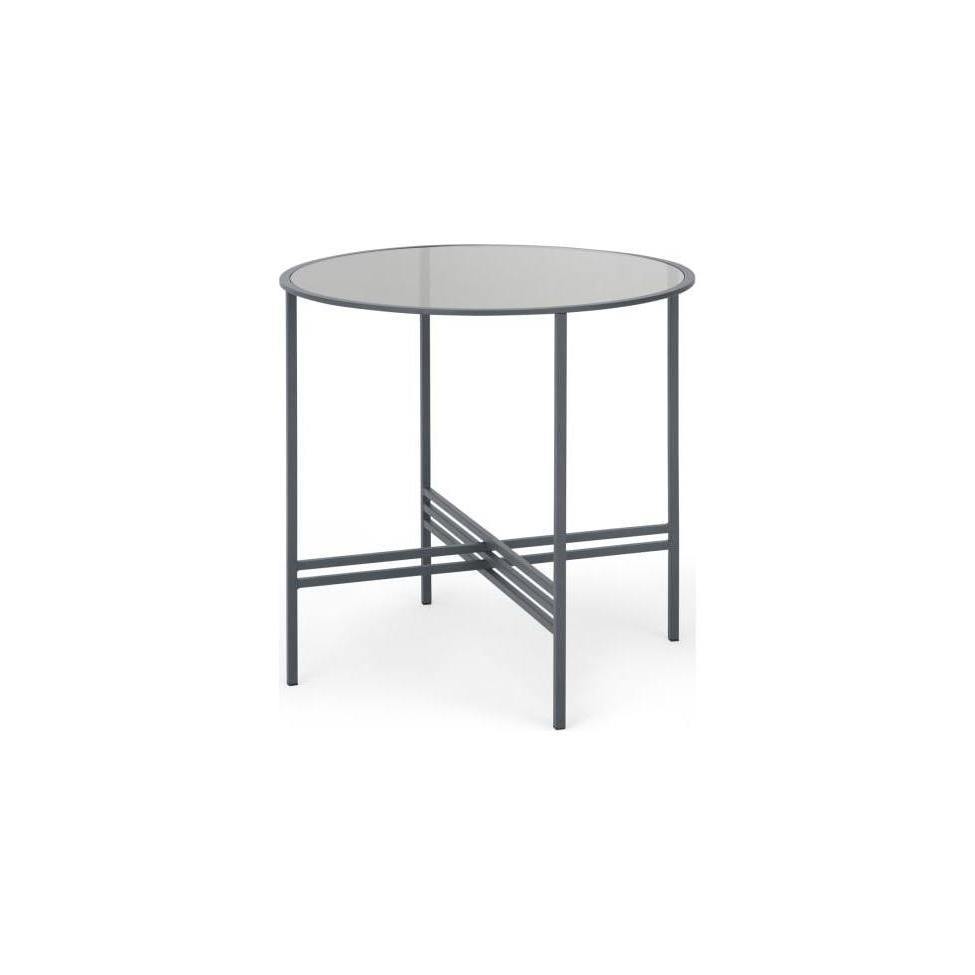 MADE Essentials Poppy Round Dining Table, Metal and Smoked Glass – image 1