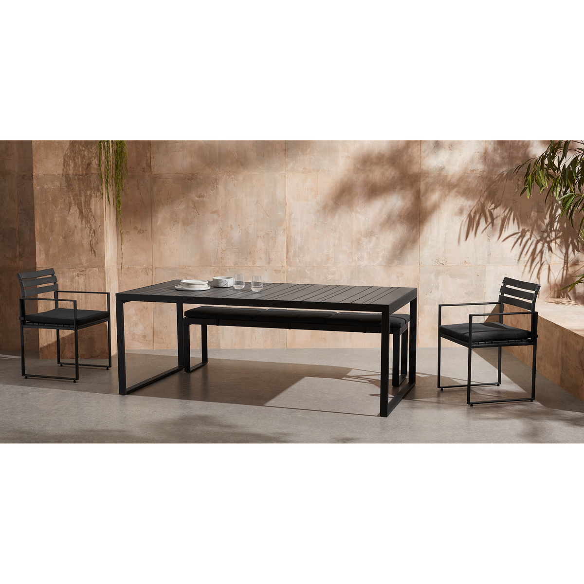 Catania Garden 8 Seater Dining Table, Black and Polywood – image 2