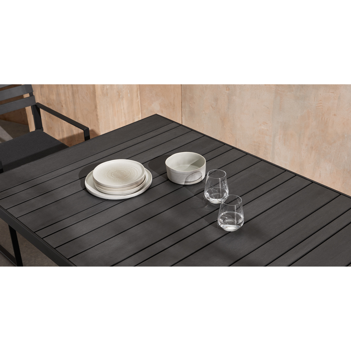 Catania Garden 8 Seater Dining Table, Black and Polywood – image 3