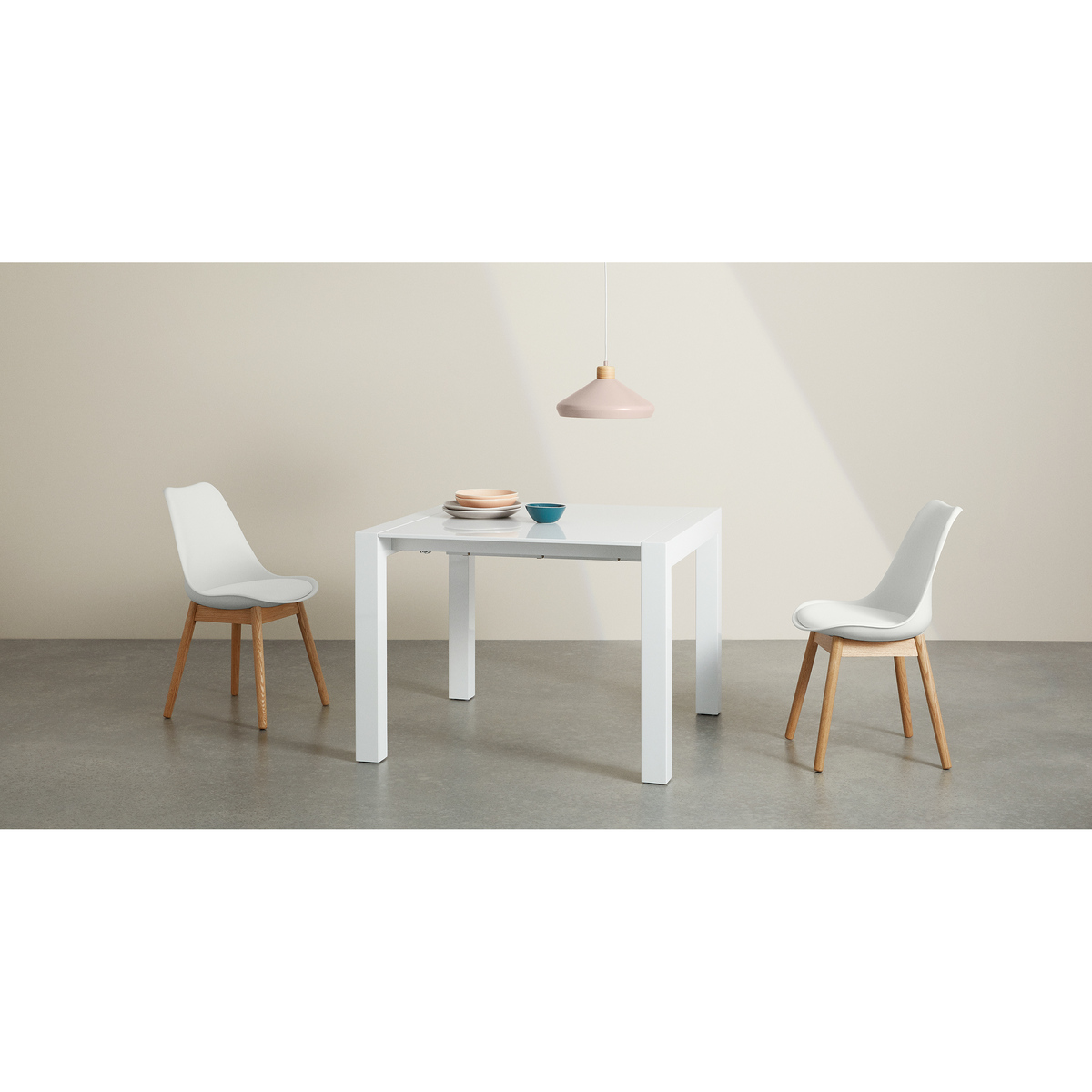 Bramante 4-8 Seat Square Extending Dining Table, White – image 9