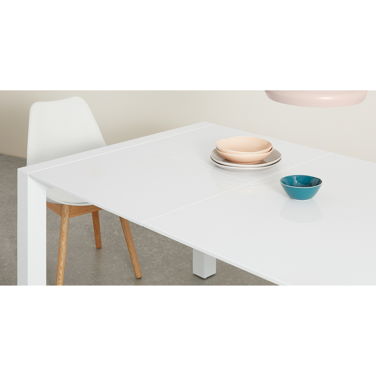 Bramante 4-8 Seat Square Extending Dining Table, White – image 10