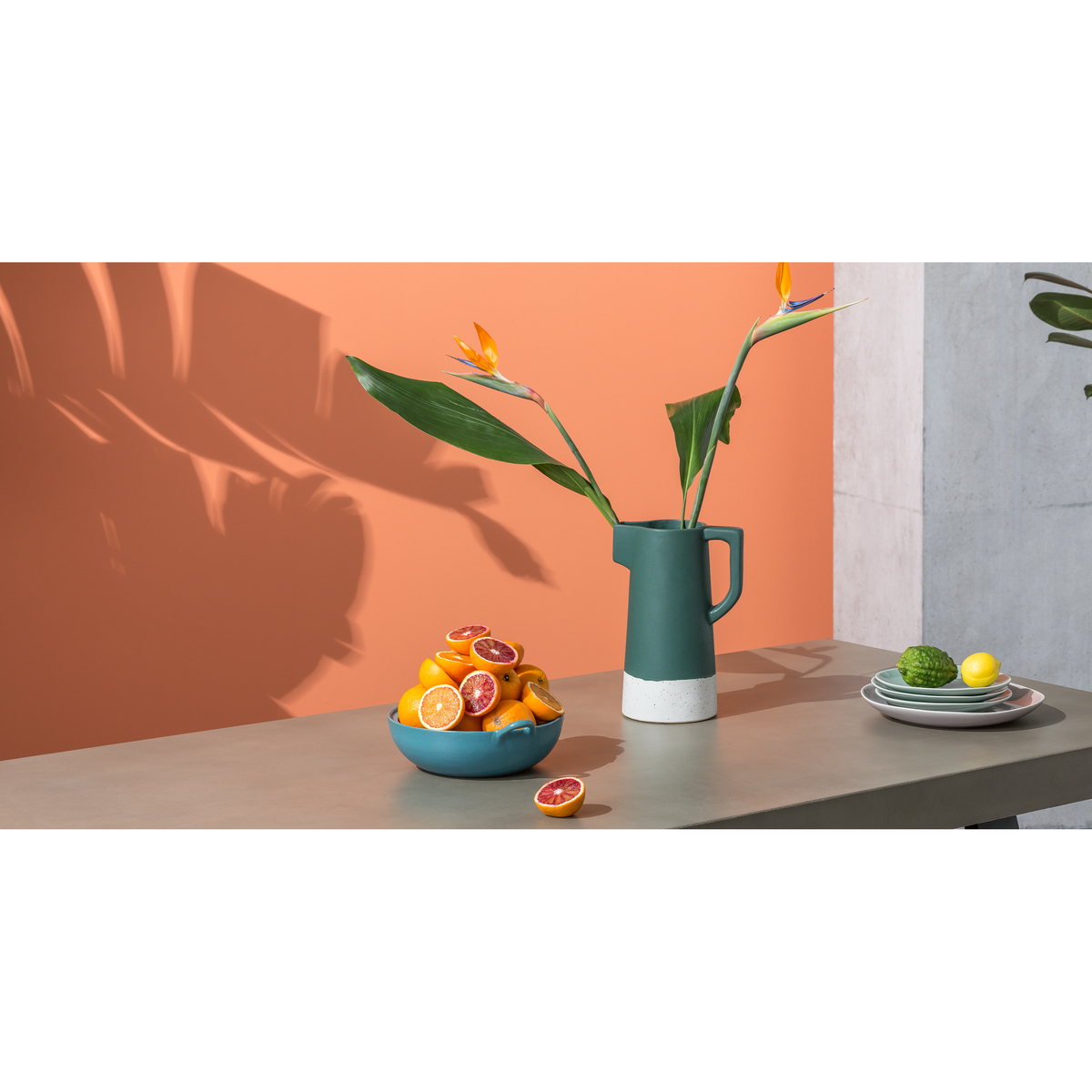 Edson Large Dining Table, Cement and Metal – image 3