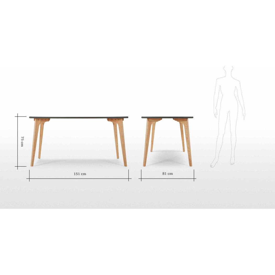 Fjord Rectangle Dining Table, Oak and Grey – image 8