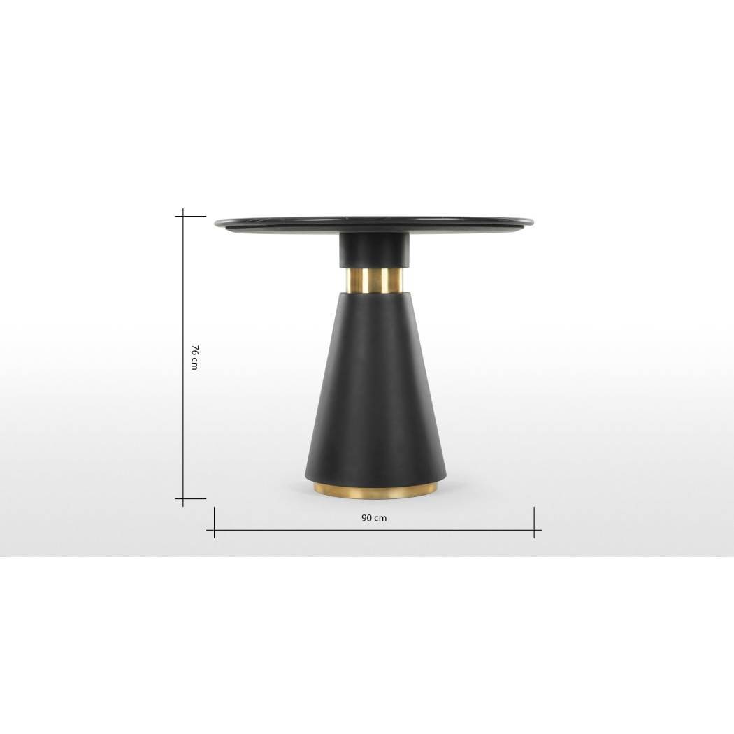 Bimba Dining Table, Black Marble and Brass – image 2