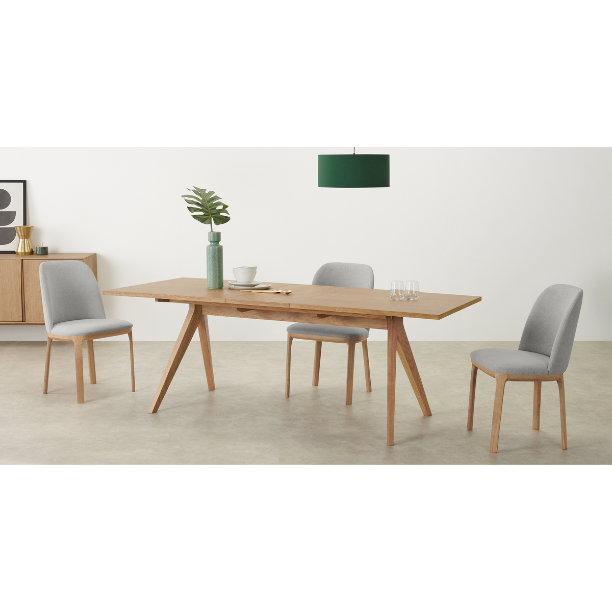 Wingrove 8-10 Seat Extending Dining Table, French Oak – image 2