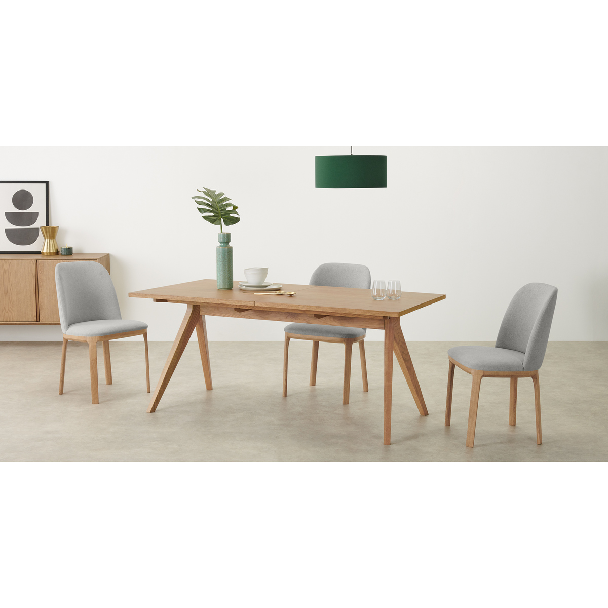 Wingrove 8-10 Seat Extending Dining Table, French Oak – image 3