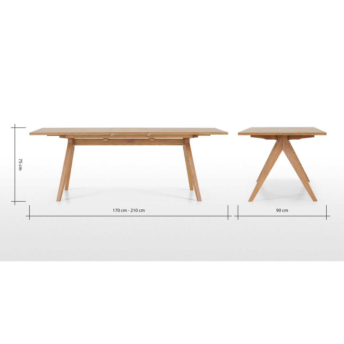 Wingrove 8-10 Seat Extending Dining Table, French Oak – image 7