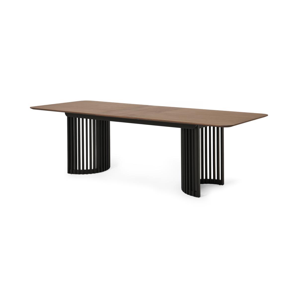 Zaragoza 6-10 Seat Extending Dining Table, Walnut & Charcoal Black – image 2