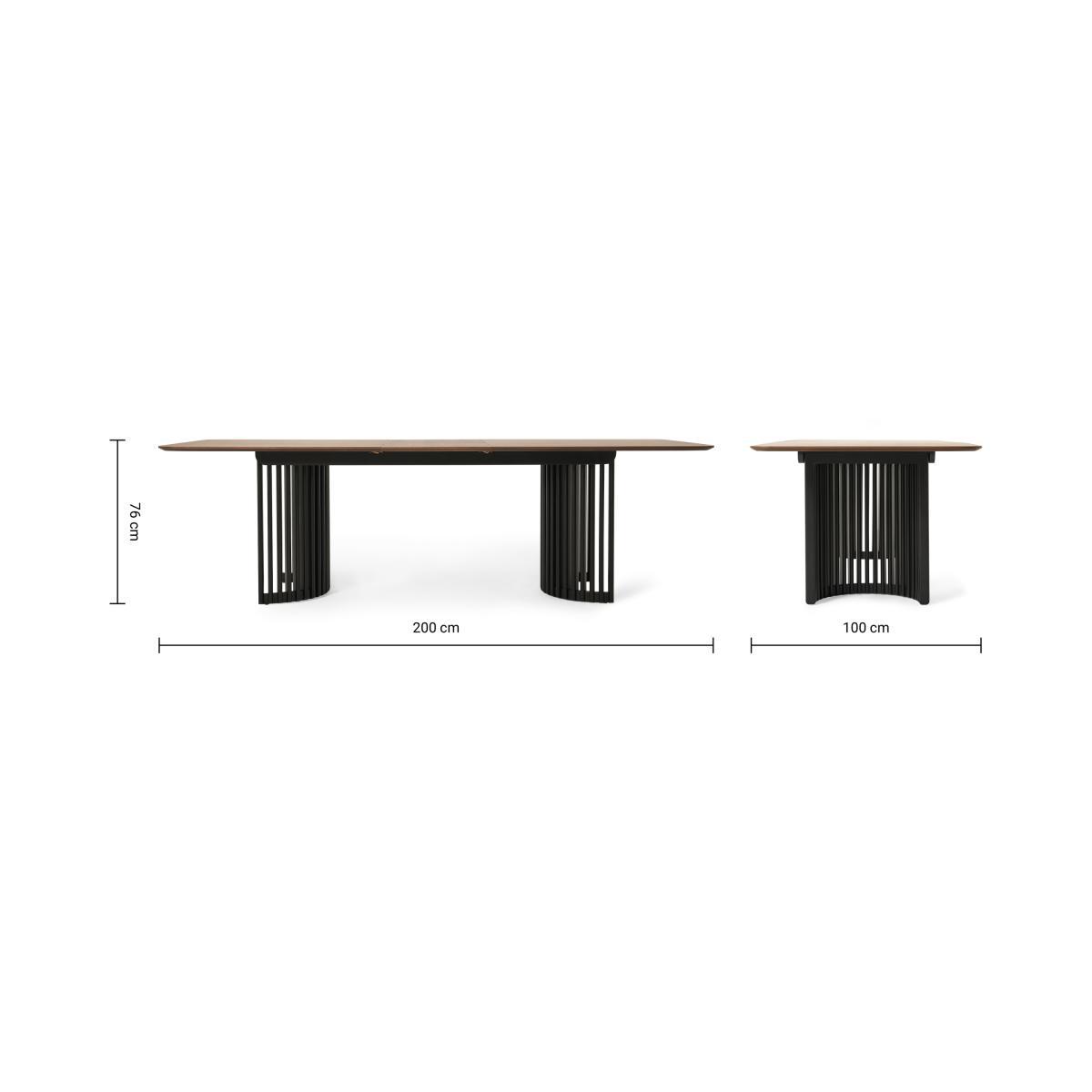 Zaragoza 6-10 Seat Extending Dining Table, Walnut & Charcoal Black – image 13
