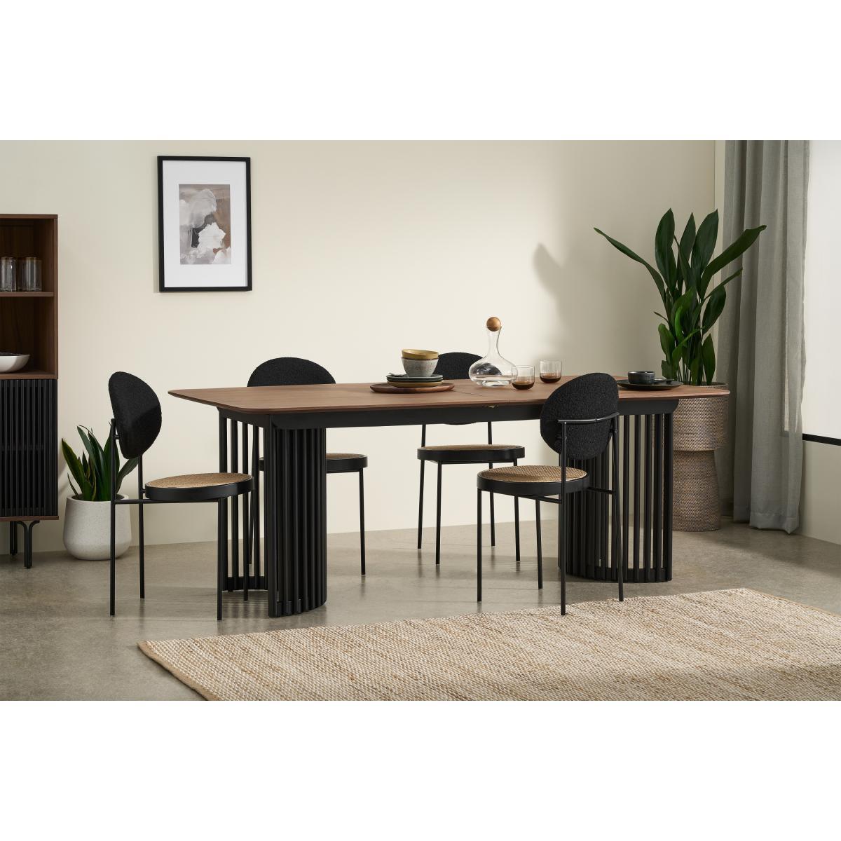 Zaragoza 6-10 Seat Extending Dining Table, Walnut & Charcoal Black – image 3