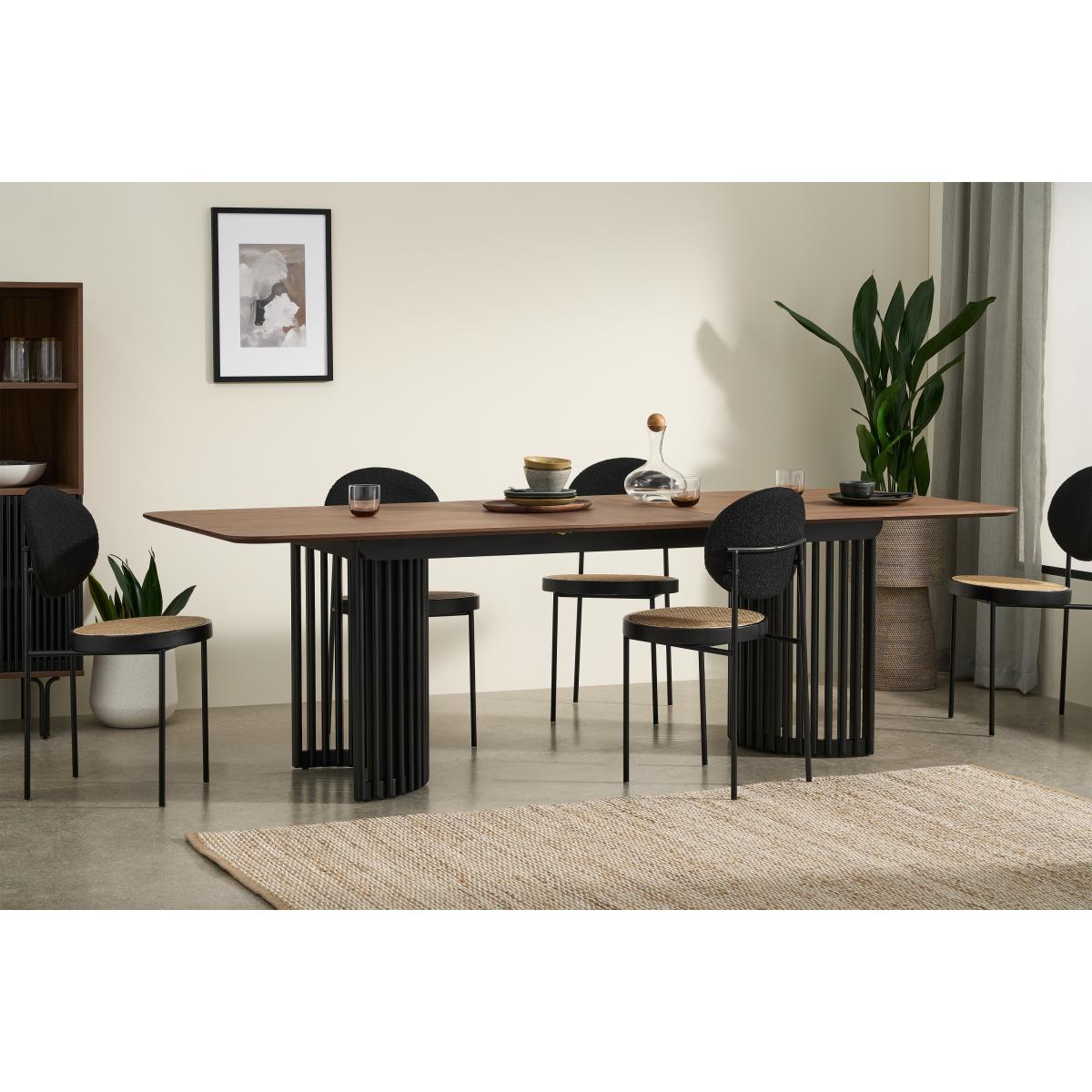Zaragoza 6-10 Seat Extending Dining Table, Walnut & Charcoal Black – image 4