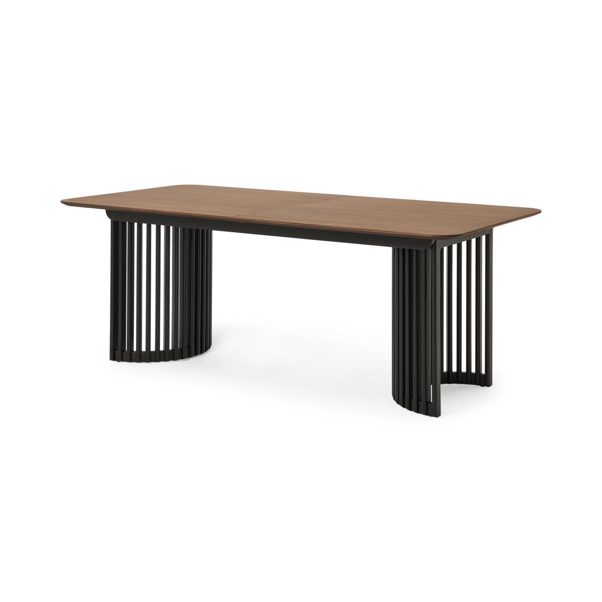 Zaragoza 6-10 Seat Extending Dining Table, Walnut & Charcoal Black – image 6