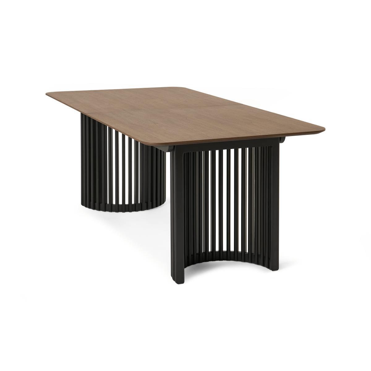 Zaragoza 6-10 Seat Extending Dining Table, Walnut & Charcoal Black – image 7
