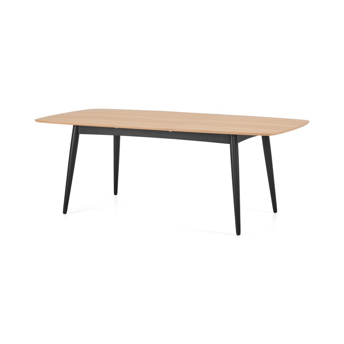 Deauville 6-8 Seat Extending Dining Table, Oak & Charcoal Black – image 2