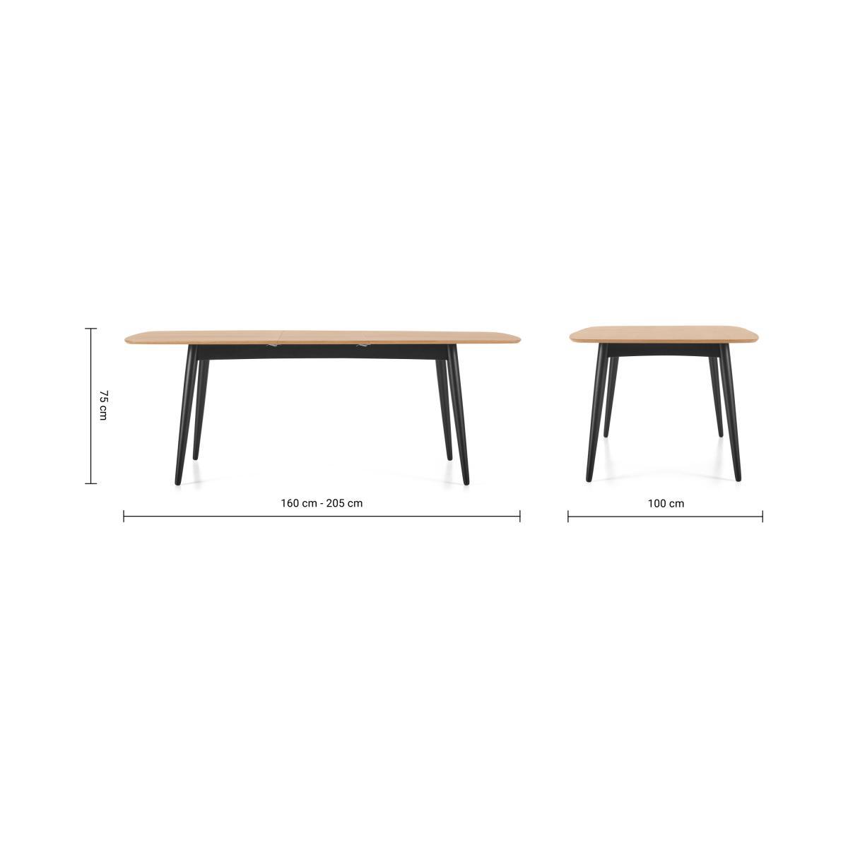 Deauville 6-8 Seat Extending Dining Table, Oak & Charcoal Black – image 11