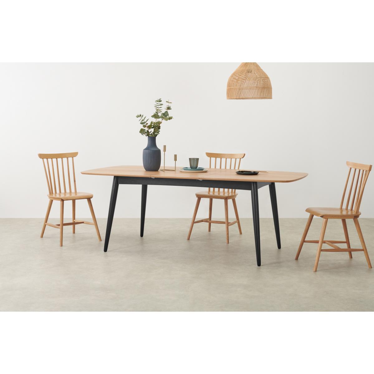 Deauville 6-8 Seat Extending Dining Table, Oak & Charcoal Black – image 3