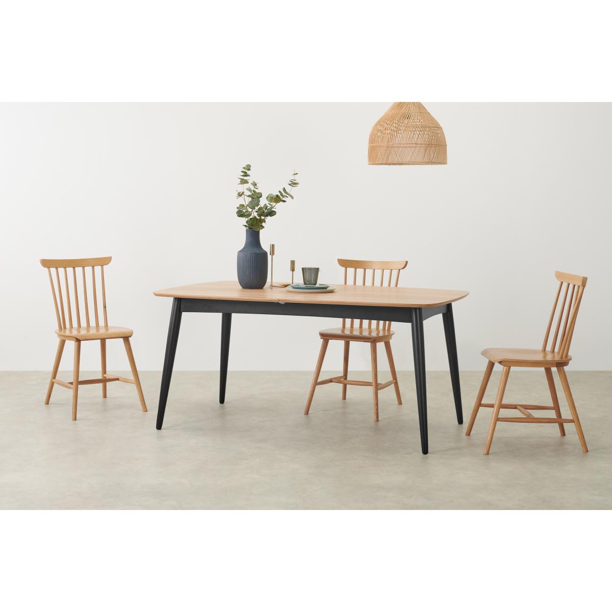 Deauville 6-8 Seat Extending Dining Table, Oak & Charcoal Black – image 5