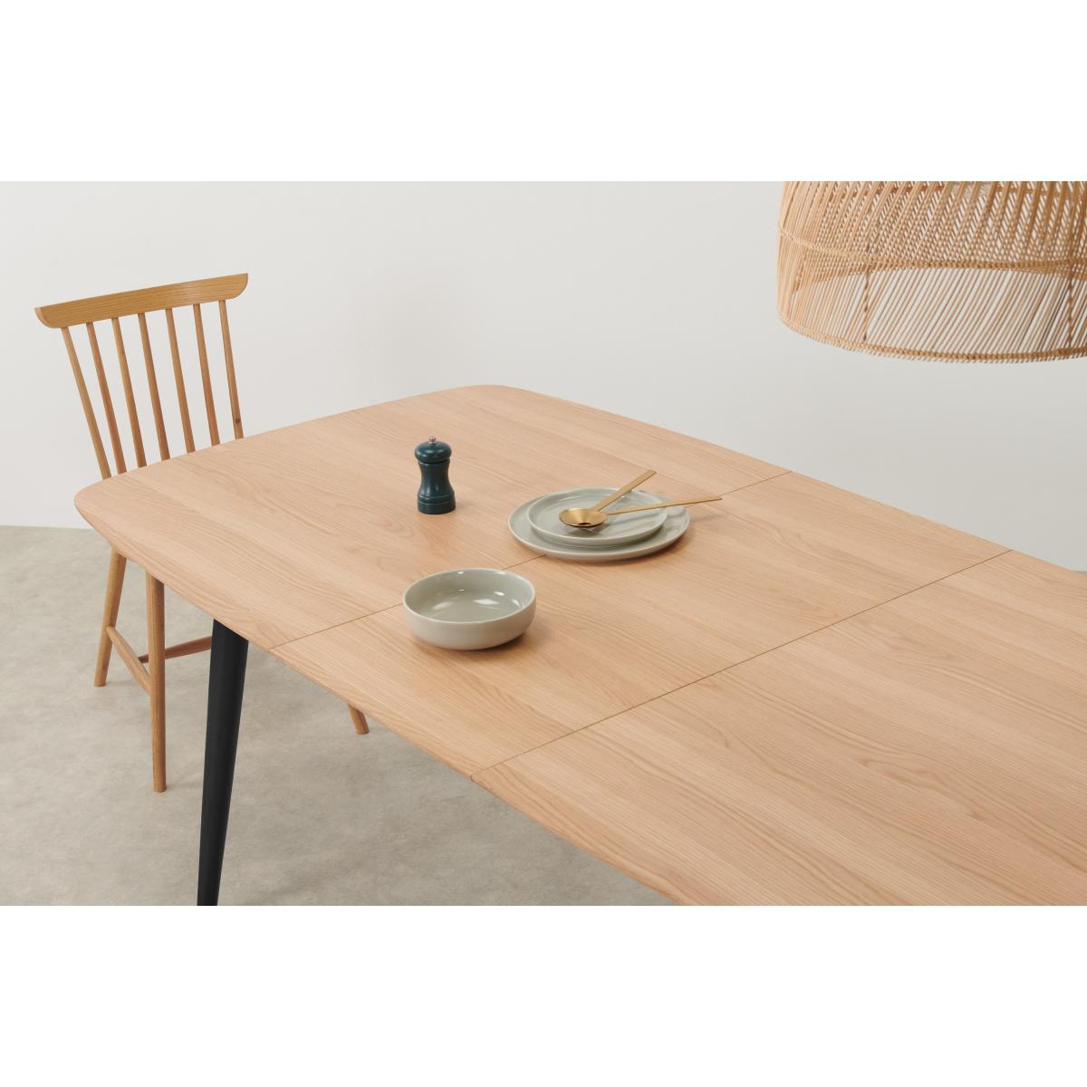 Deauville 6-8 Seat Extending Dining Table, Oak & Charcoal Black – image 6
