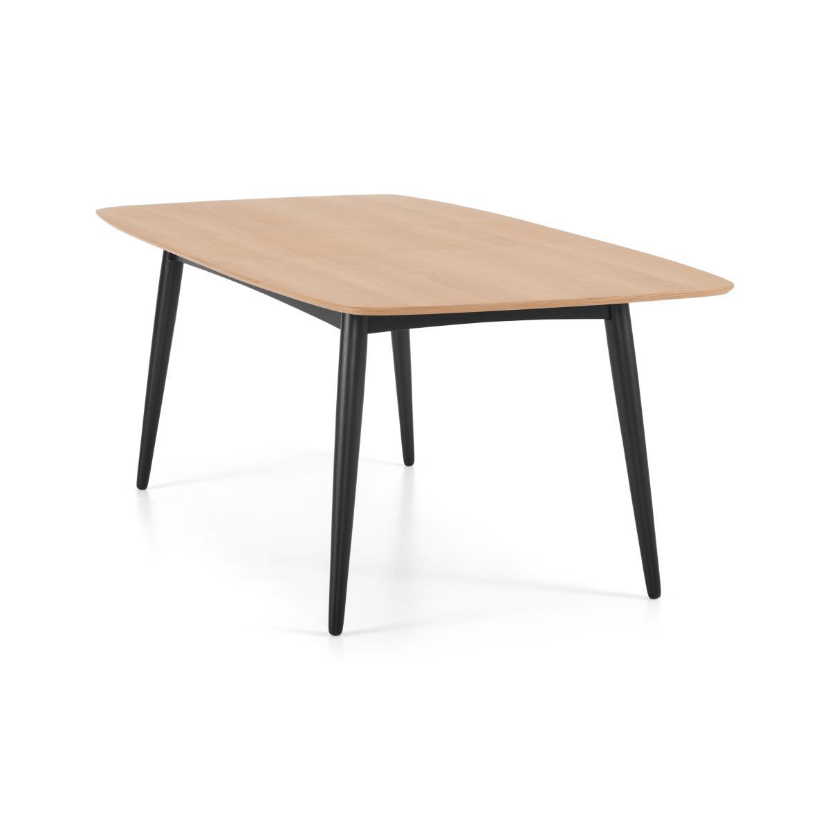 Deauville 6-8 Seat Extending Dining Table, Oak & Charcoal Black – image 7