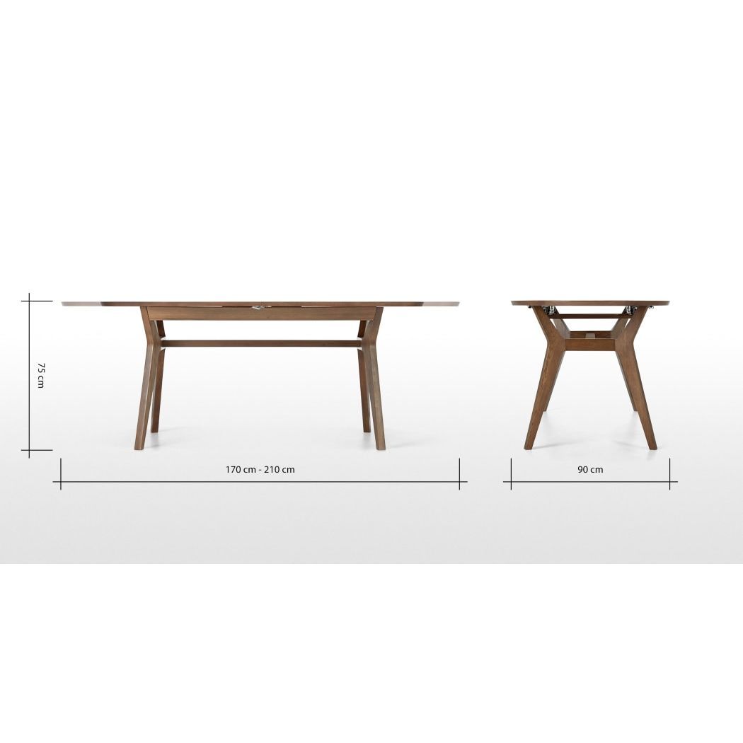 Jenson Oval Extending Dining Table, Dark Stain Oak – image 3