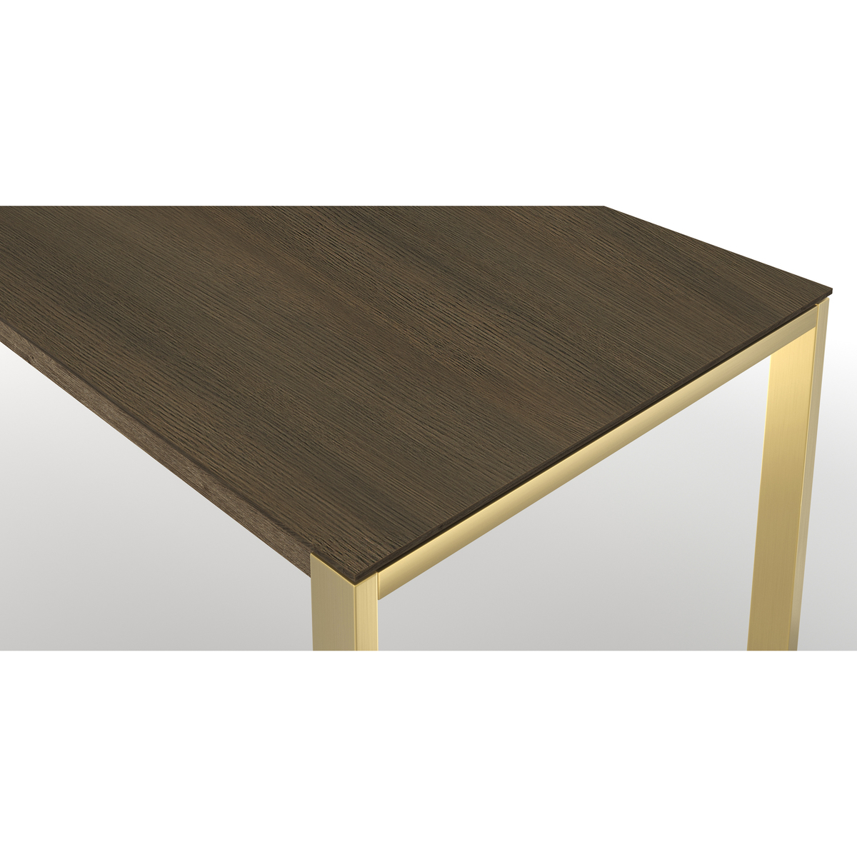 Custom MADE Corinna 12 Seat Dining Table, Smoked Oak and Brass – image 4