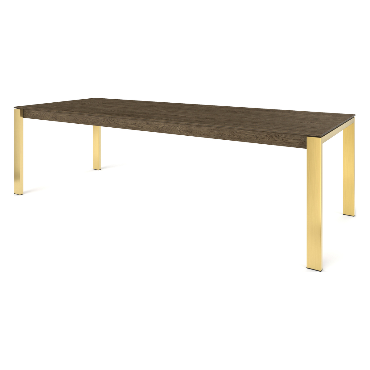 Custom MADE Corinna 12 Seat Dining Table, Smoked Oak and Brass – image 1