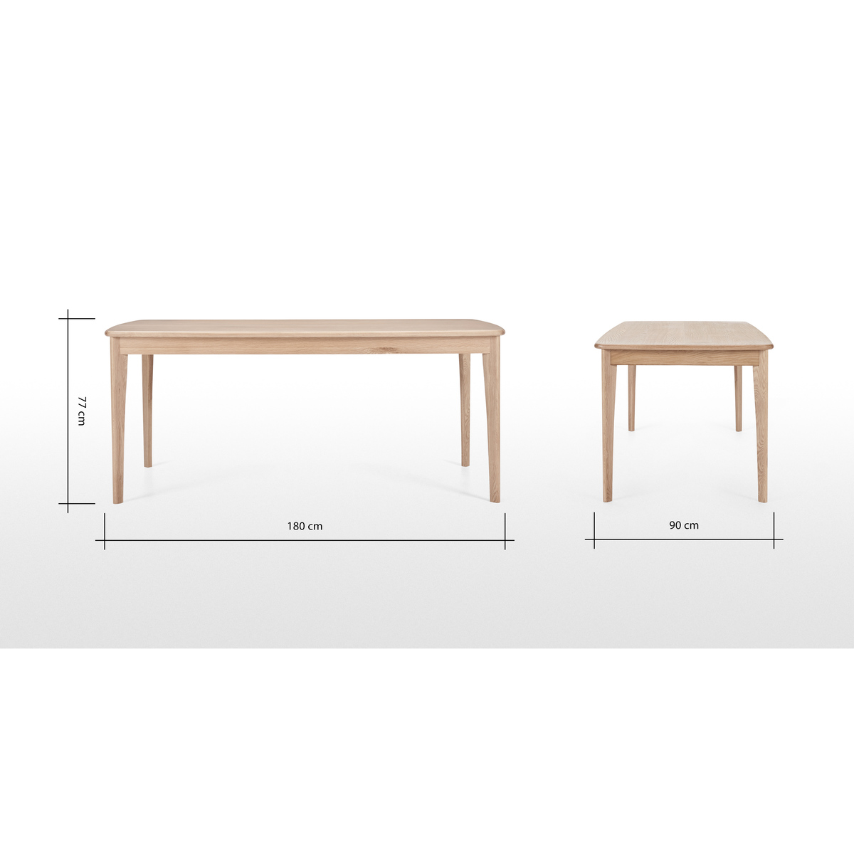 Monty 6 Seat Dining Table, Oak – image 9