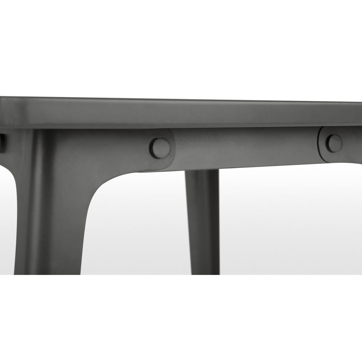 Edny 4 Seat Square Compact Metal Dining Table, Grey – image 5