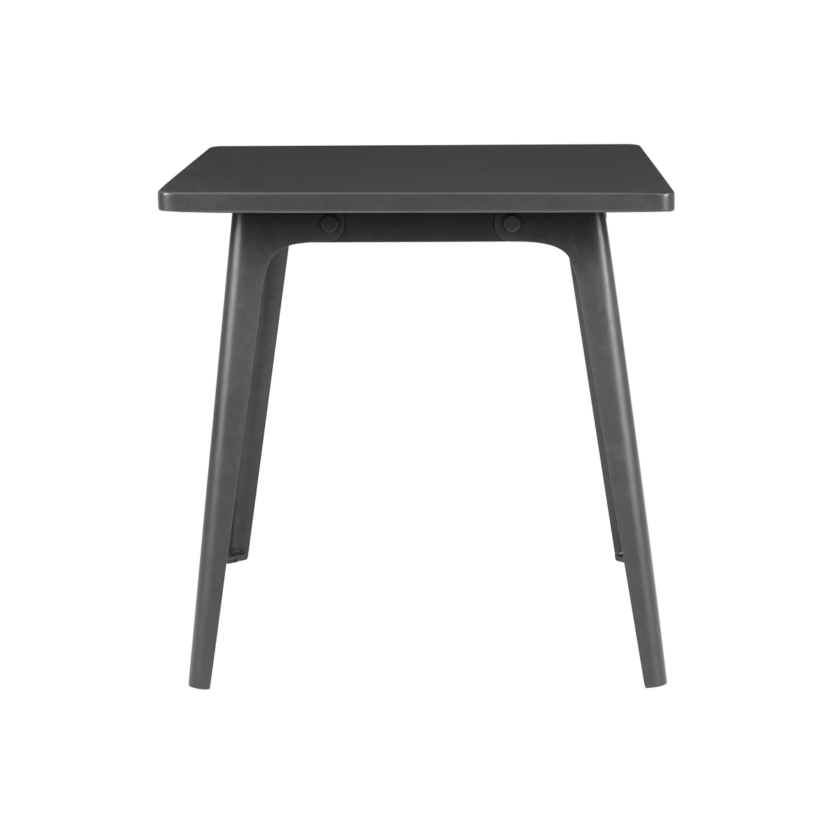 Edny 4 Seat Square Compact Metal Dining Table, Grey – image 8