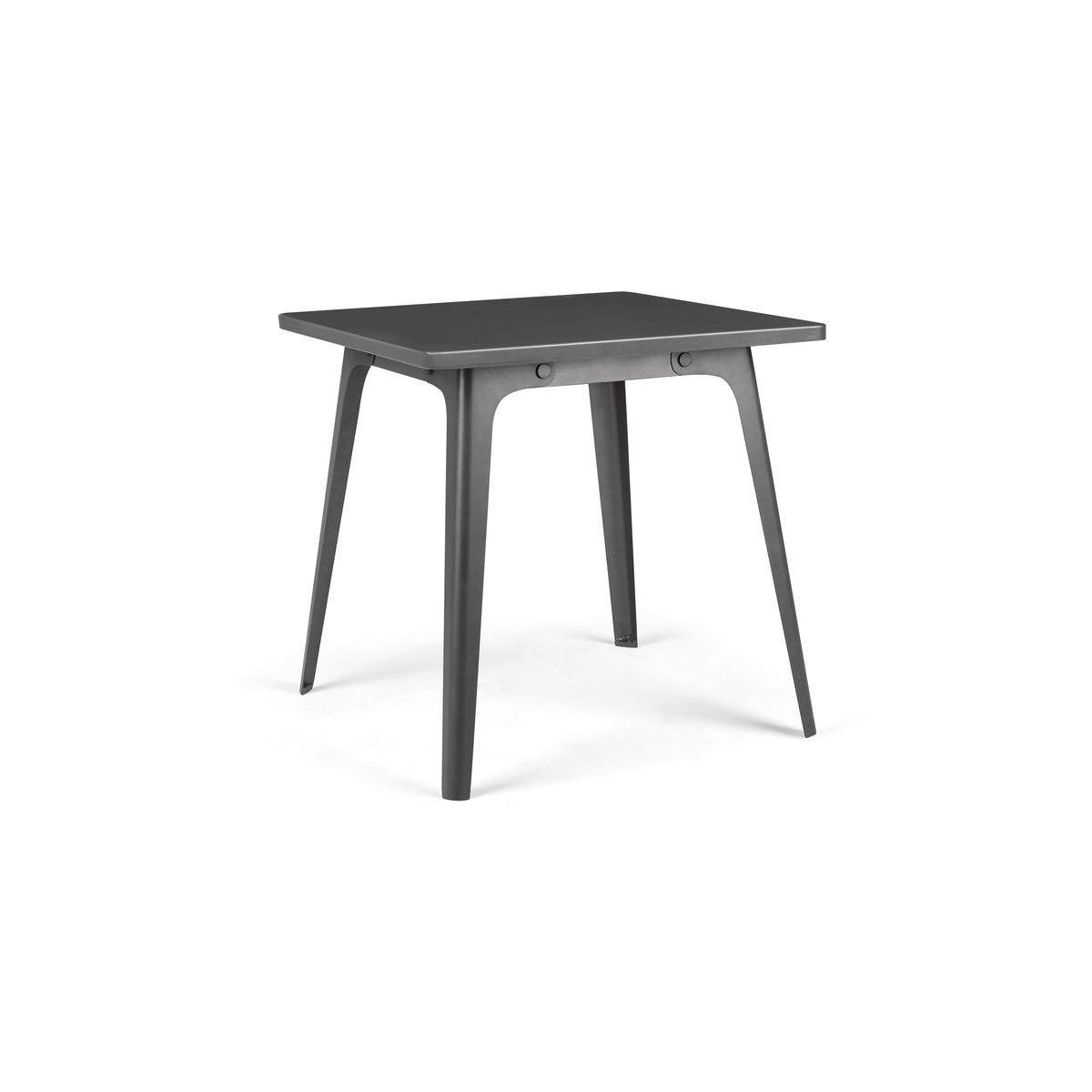 Edny 4 Seat Square Compact Metal Dining Table, Grey – image 9
