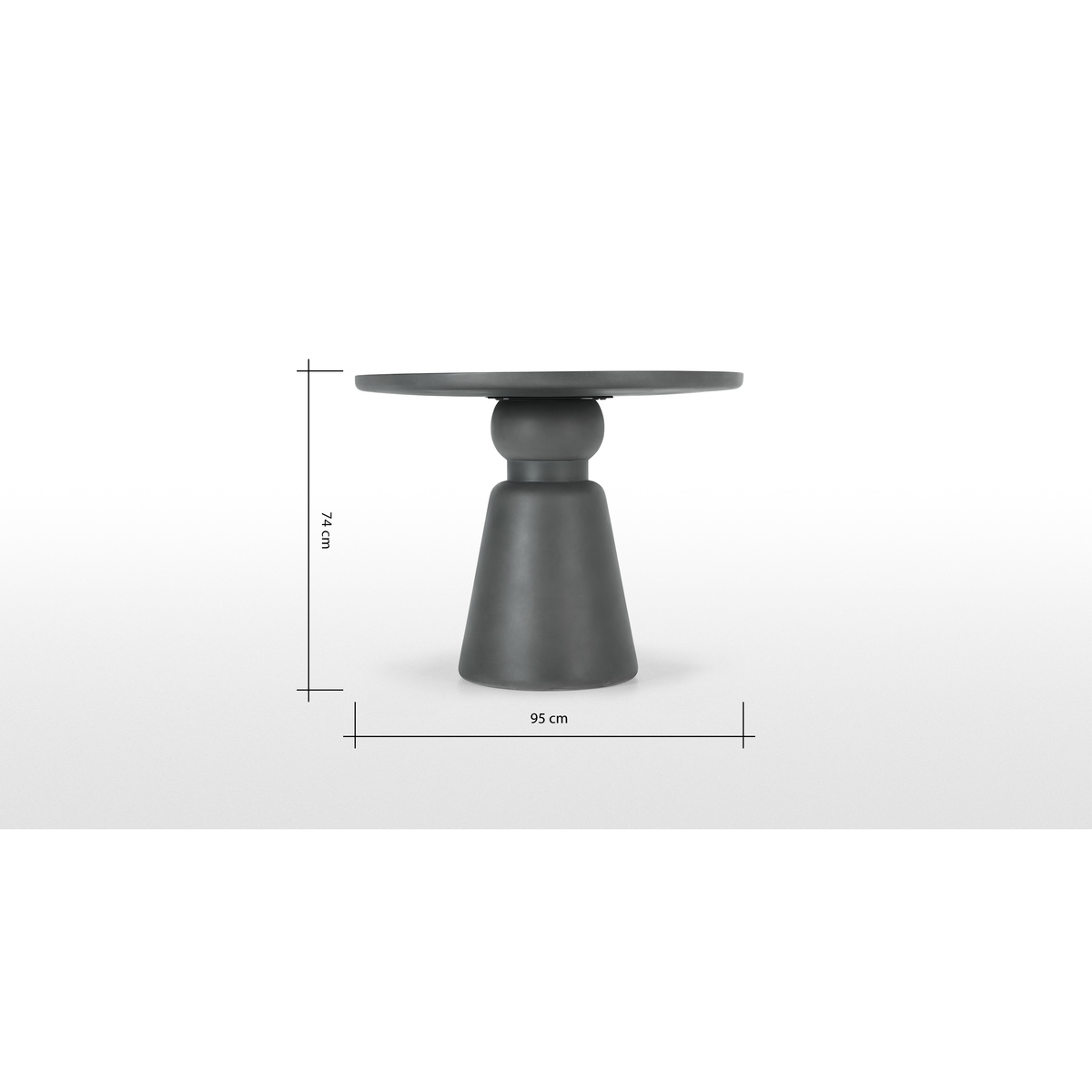 Maho Garden Round Dining Table, Textured Grey Concrete – image 5