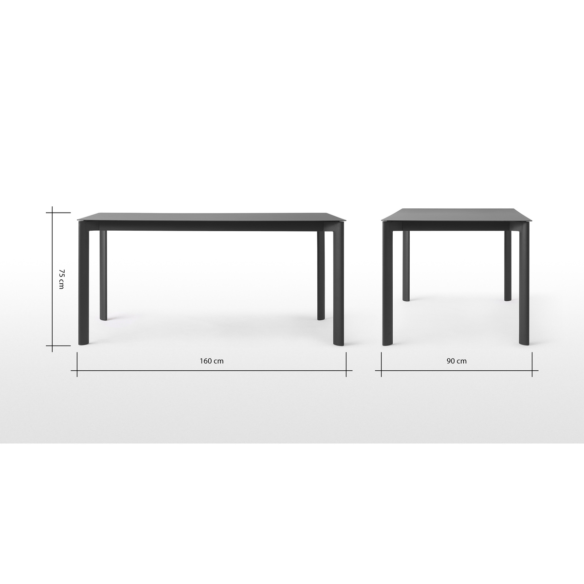 Merla Garden Dining Table, Dark Grey – image 8