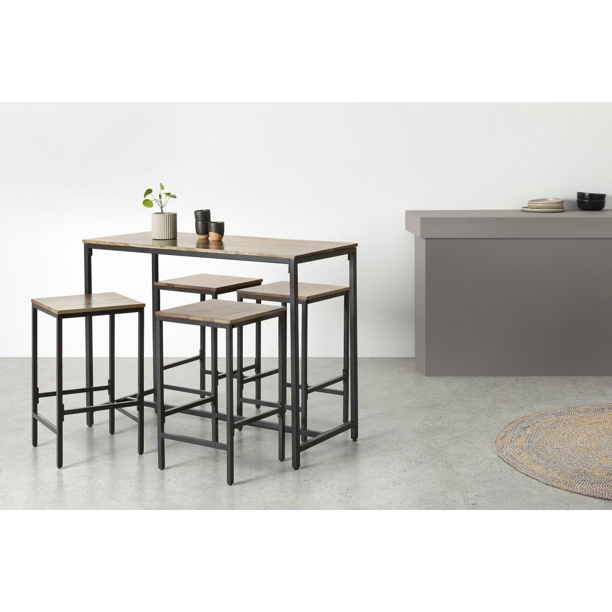 Lomond 4 Seat Bar Table, Mango wood and Black – image 4
