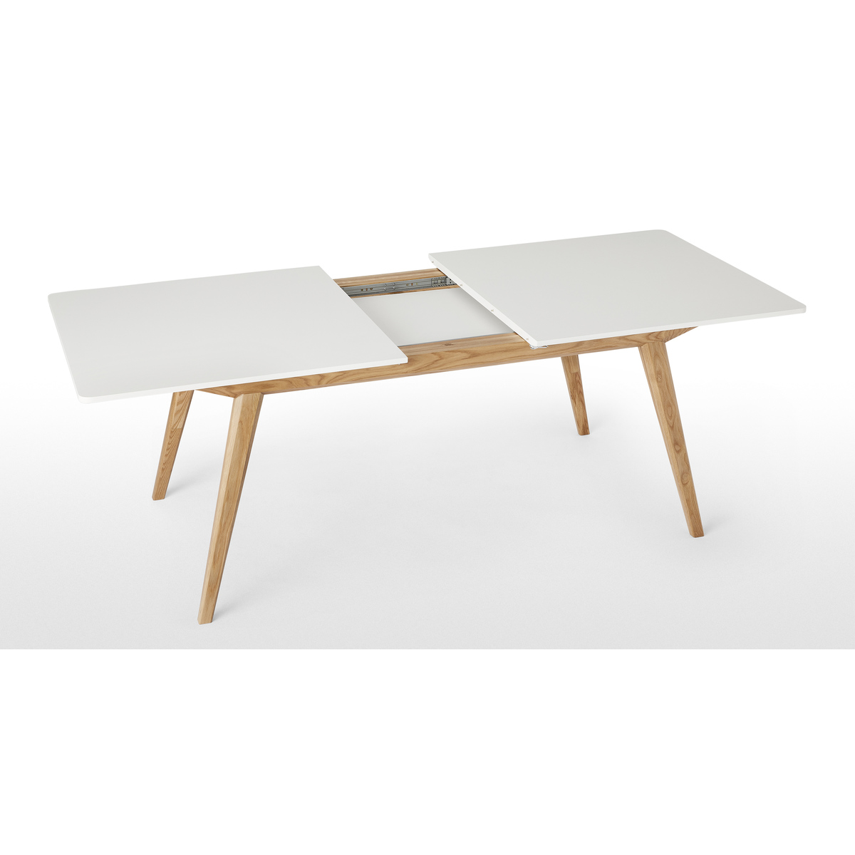 Aveiro 6-8 Seat Extending Dining Table, Natural Oak and White – image 2