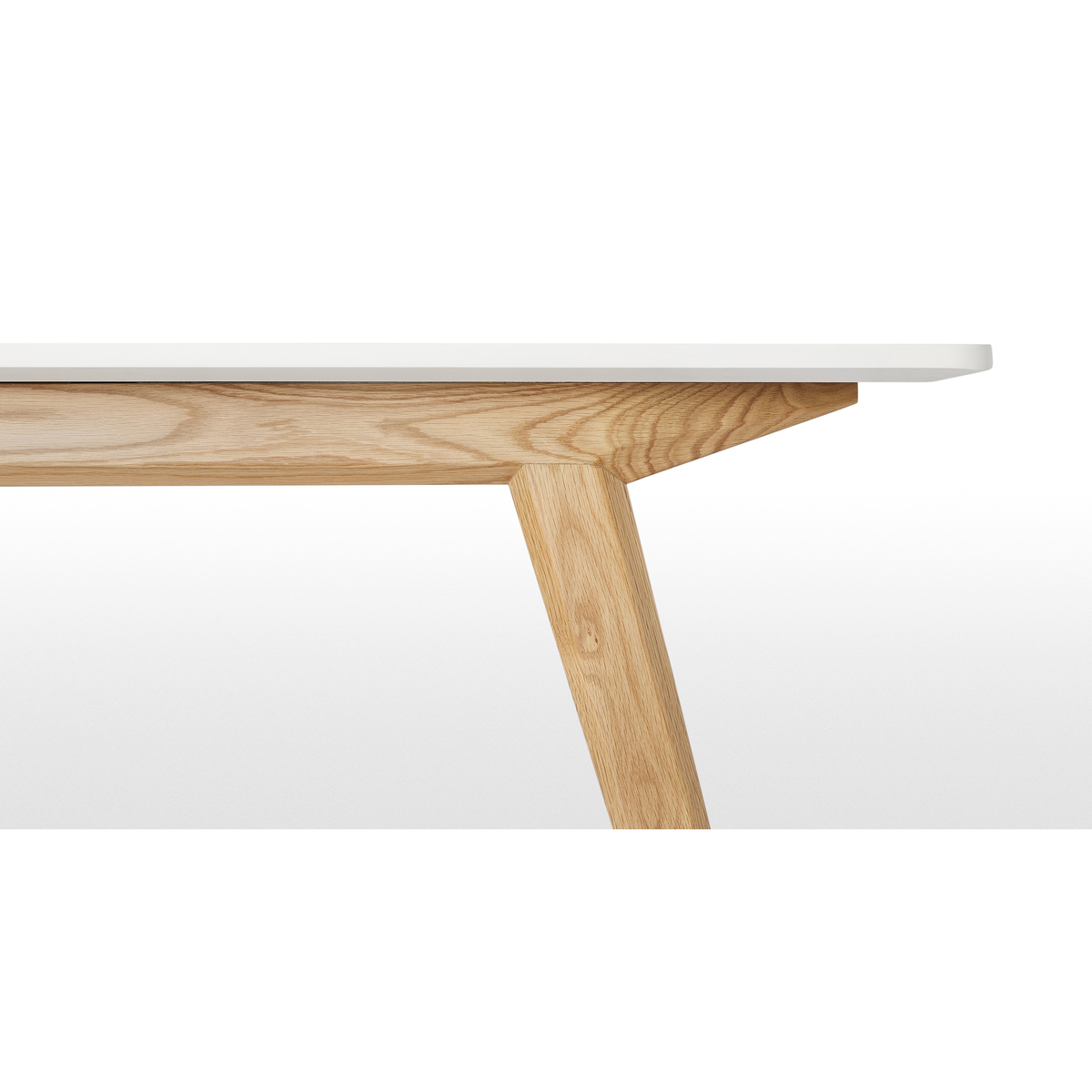 Aveiro 6-8 Seat Extending Dining Table, Natural Oak and White – image 4