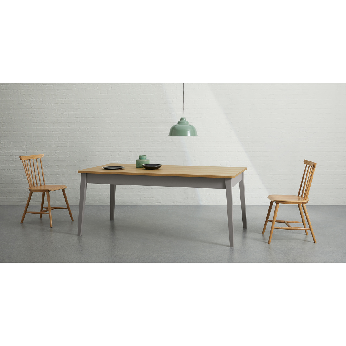 Custom MADE Harrison Shaker 8 SeatDining Table, Oak and Moss Green – image 2