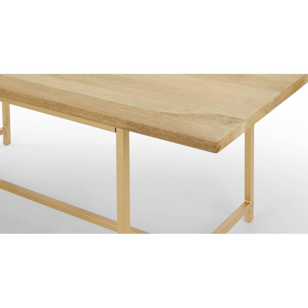 Aphra Dining table, Light Mango Wood and Brass – image 2