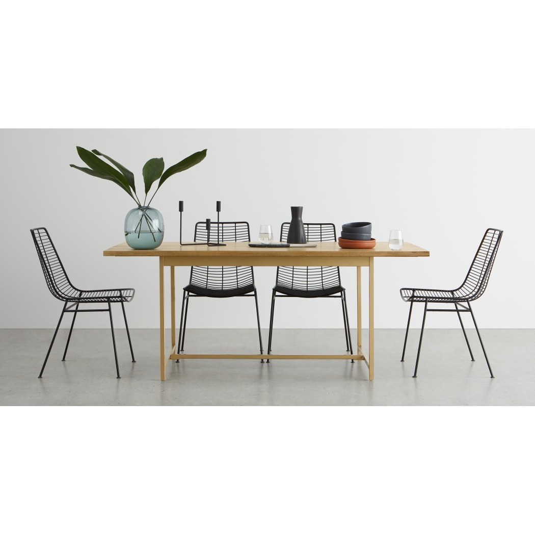 Aphra Dining table, Light Mango Wood and Brass – image 5