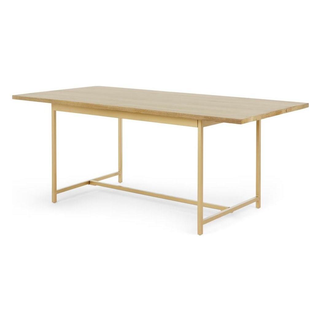 Aphra Dining table, Light Mango Wood and Brass – image 1