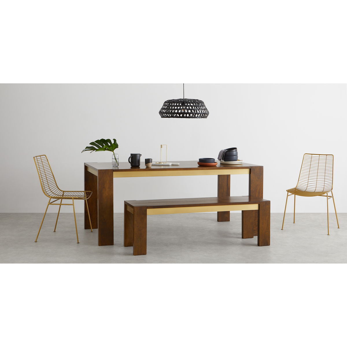 Anderson 8 Seat Dining Table, Mango Wood and Brass – image 3