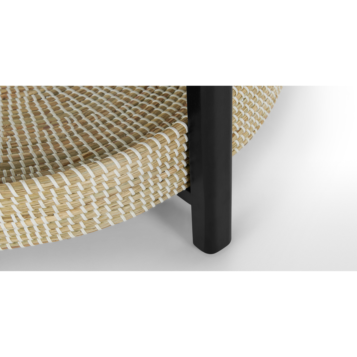 Pipel Coffee Table, Black Stain and Rattan – image 4