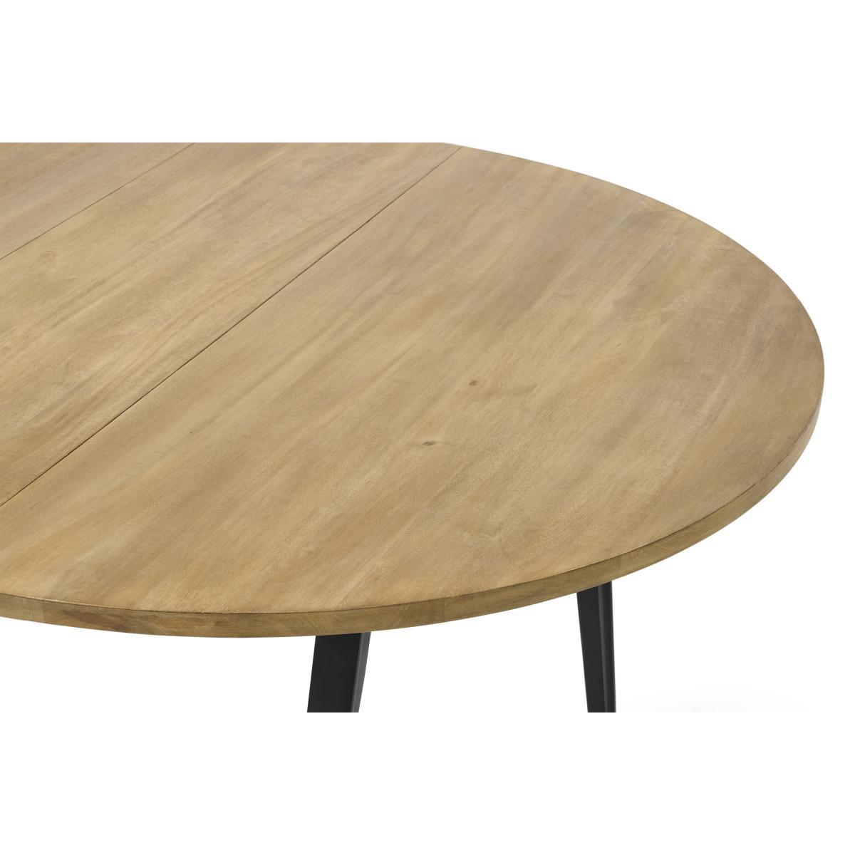Lucien 4-6 Seat Round Extending Dining Table, Light Mango Wood – image 7