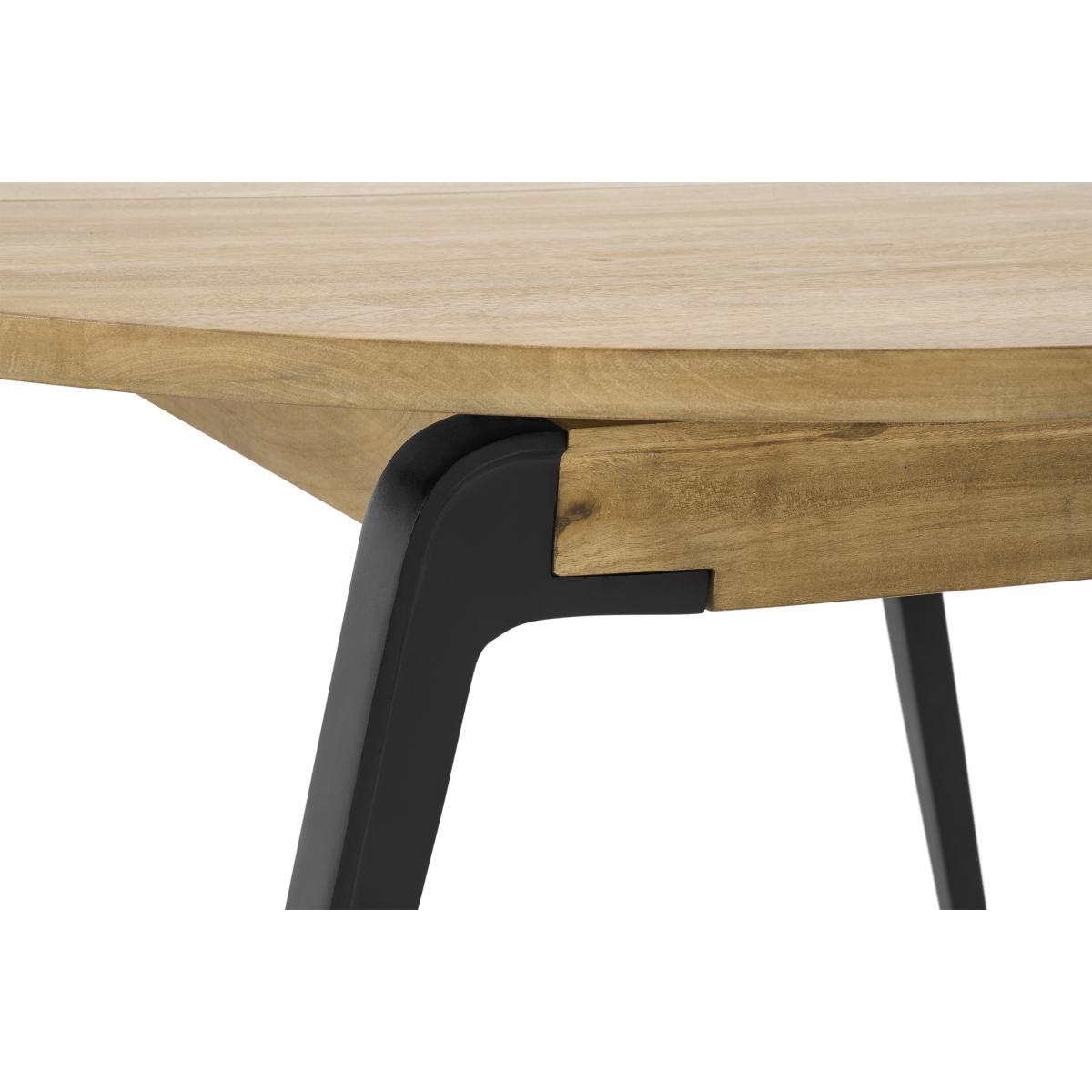 Lucien 4-6 Seat Round Extending Dining Table, Light Mango Wood – image 8