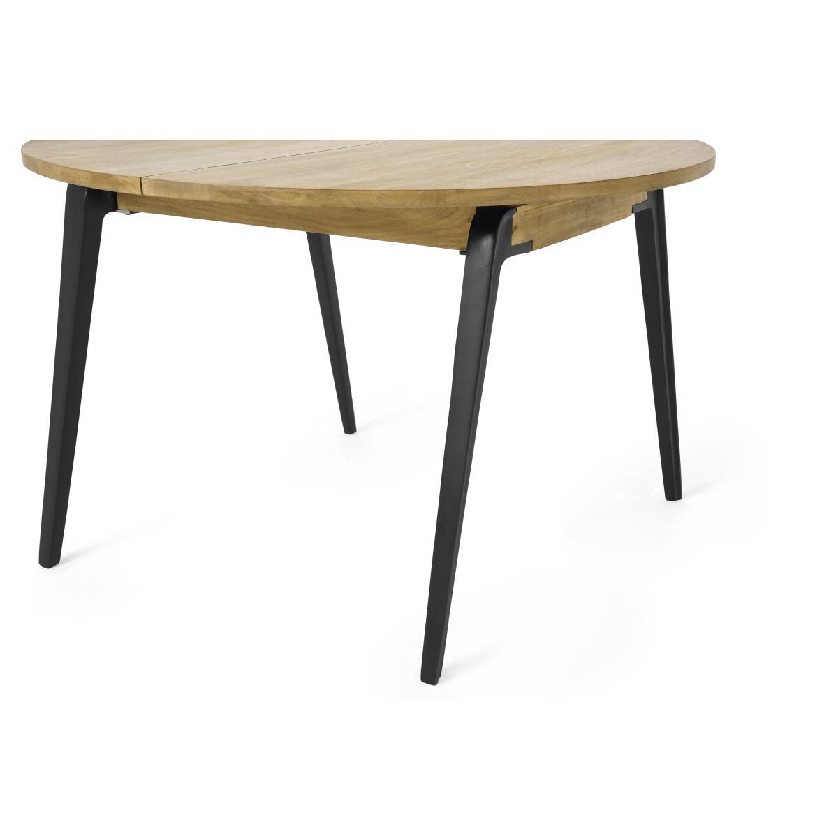 Lucien 4-6 Seat Round Extending Dining Table, Light Mango Wood – image 9