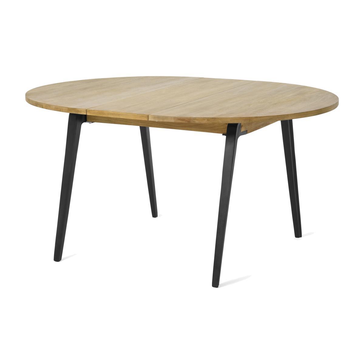 Lucien 4-6 Seat Round Extending Dining Table, Light Mango Wood – image 1
