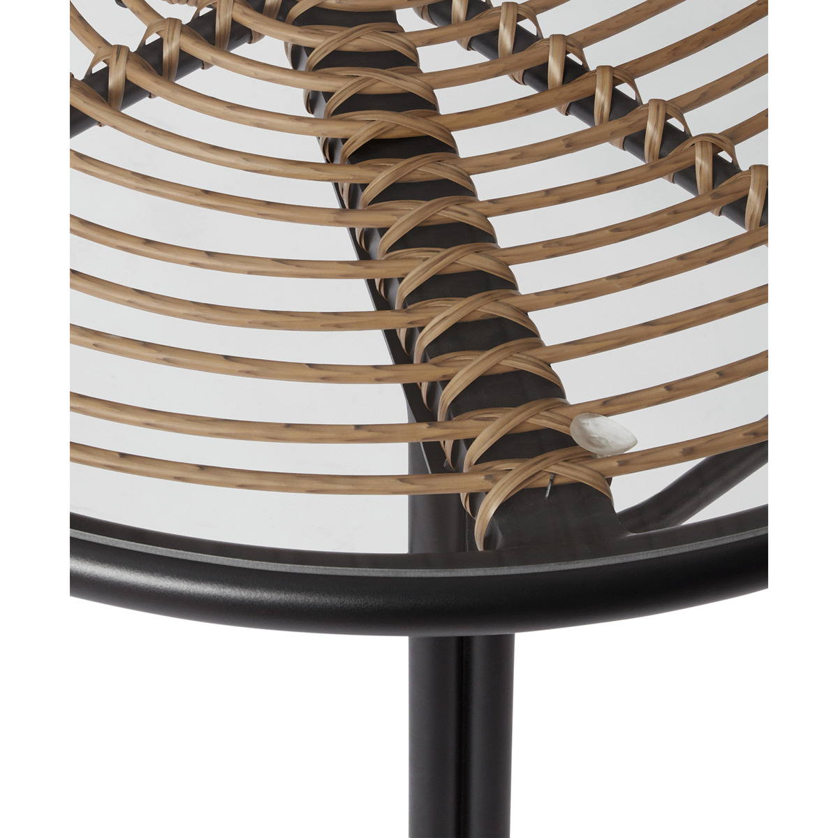 Swara Garden Oval Dining Table, Natural Polyrattan and Glass – image 6