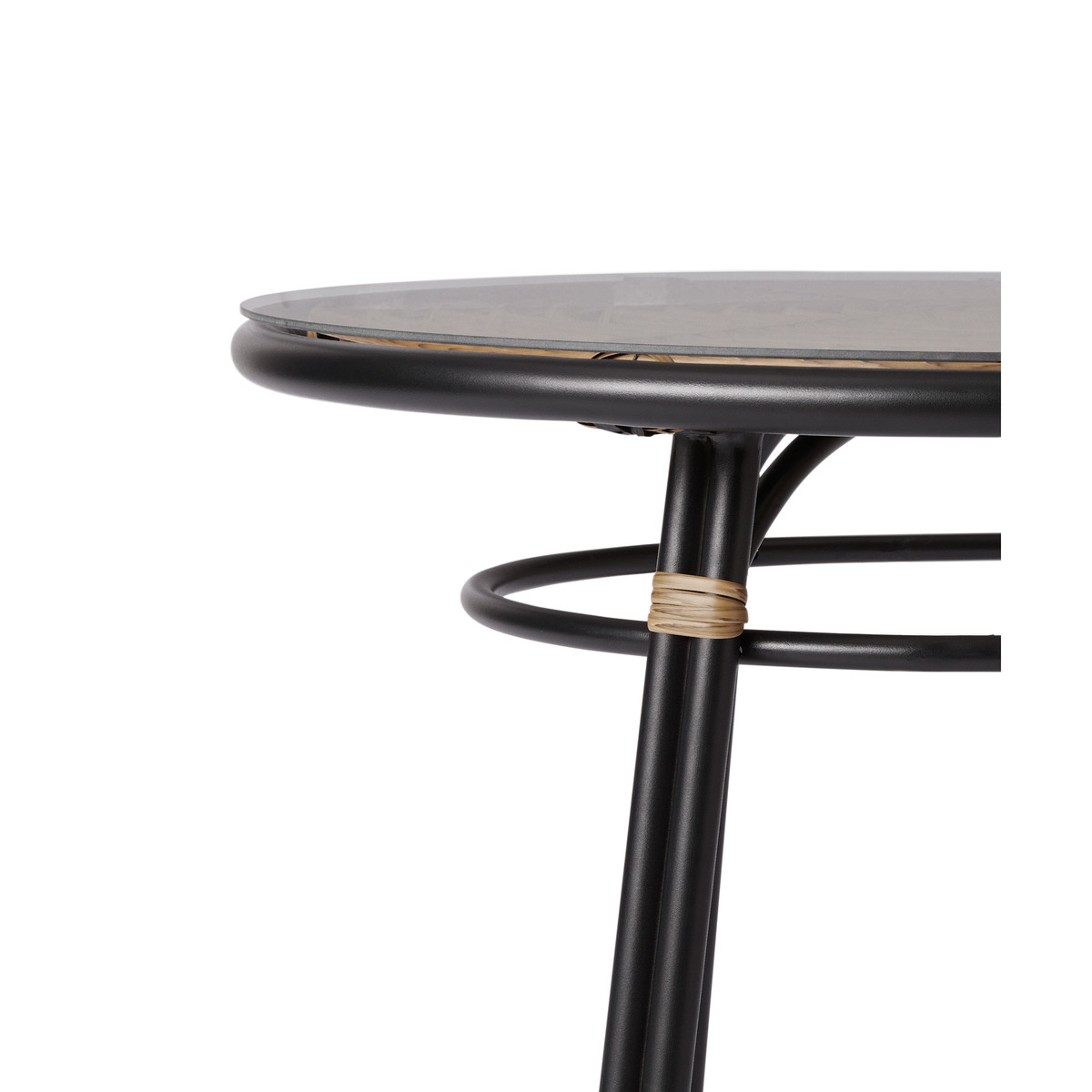 Swara Garden Oval Dining Table, Natural Polyrattan and Glass – image 7