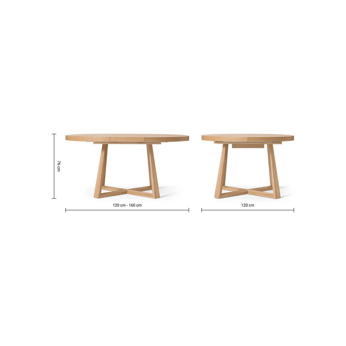 Belgrave 4-6 Seat Round Extending Dining Table, Oak – image 9