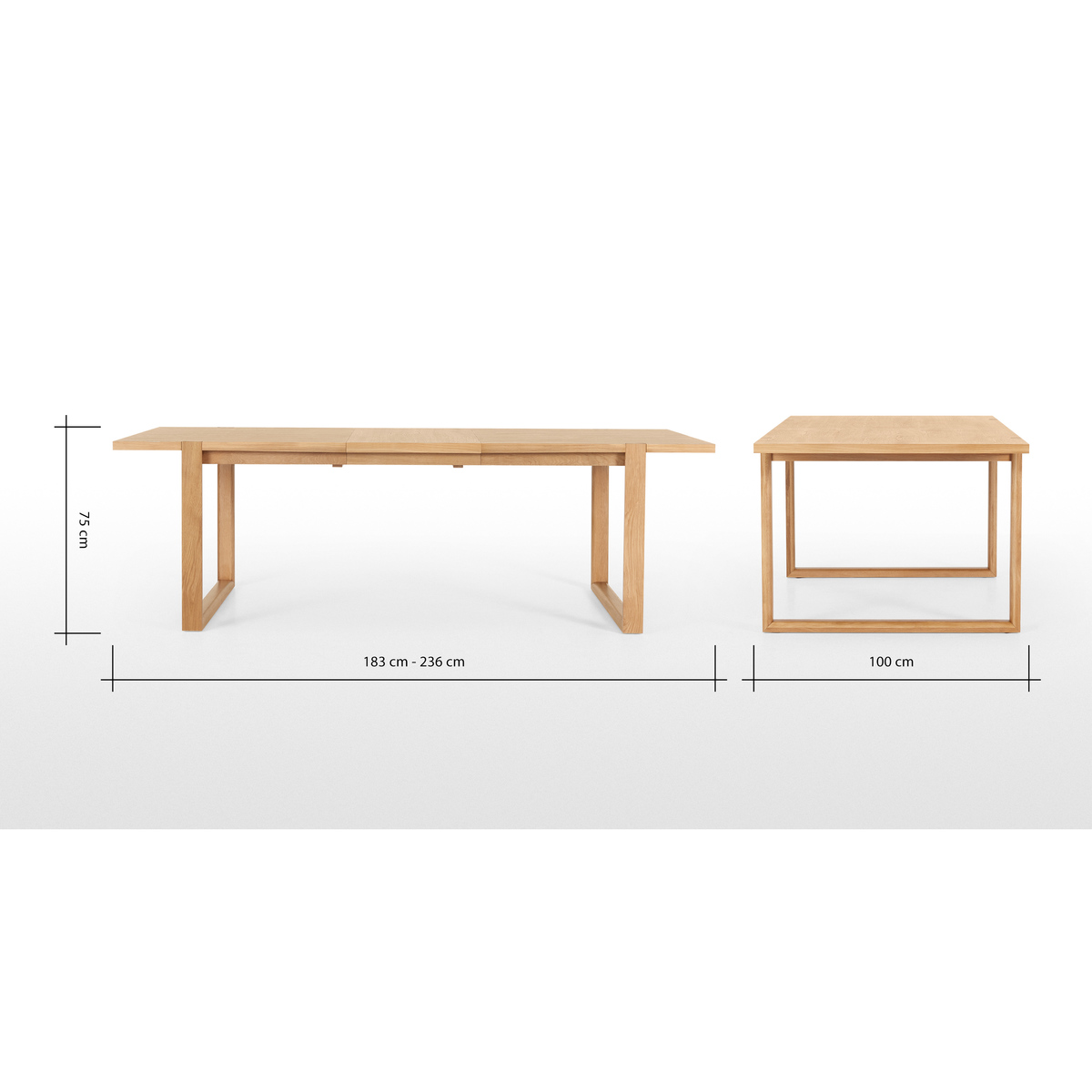 Nuno 6-8 Seat Extending Dining Table, Oak – image 11