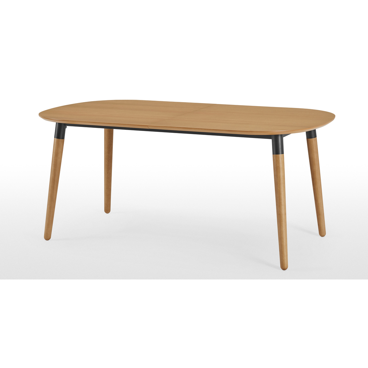 Edelweiss 6-8 Seat Oval Extending Dining Table, Oak and Black – image 3